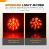 imageGOOACC 4Inch Round Tail Light 2PCS White 24LED wStainless Steel Chrome Bezel Waterproof Reverse Day Running Lights for Truck Trailer RV Lorry Boat TractorRed 12Led 2Pcs