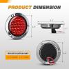 imageGOOACC 4Inch Round Tail Light 2PCS White 24LED wStainless Steel Chrome Bezel Waterproof Reverse Day Running Lights for Truck Trailer RV Lorry Boat TractorRed 24Led 2Pcs Screws