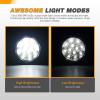 imageGOOACC 4Inch Round Tail Light 2PCS White 24LED wStainless Steel Chrome Bezel Waterproof Reverse Day Running Lights for Truck Trailer RV Lorry Boat TractorWhite 12Led 2Pcs