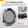 imageGOOACC 4Inch Round Tail Light 2PCS White 24LED wStainless Steel Chrome Bezel Waterproof Reverse Day Running Lights for Truck Trailer RV Lorry Boat TractorWhite 24Led 2Pcs Screws