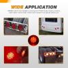 imageGOOACC 4Inch Round Tail Light 2PCS White 24LED wStainless Steel Chrome Bezel Waterproof Reverse Day Running Lights for Truck Trailer RV Lorry Boat TractorRed 12Led 4Pcs