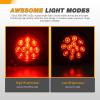 imageGOOACC 4Inch Round Tail Light 2PCS White 24LED wStainless Steel Chrome Bezel Waterproof Reverse Day Running Lights for Truck Trailer RV Lorry Boat TractorRed  Brackets 2pcs