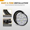 imageGOOACC 4Inch Round Tail Light 2PCS White 24LED wStainless Steel Chrome Bezel Waterproof Reverse Day Running Lights for Truck Trailer RV Lorry Boat TractorRed White 12Led 4Pcs
