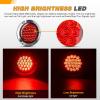 imageGOOACC 4Inch Round Tail Light 2PCS White 24LED wStainless Steel Chrome Bezel Waterproof Reverse Day Running Lights for Truck Trailer RV Lorry Boat TractorRed 24Led 2Pcs Screws