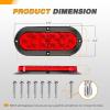 imageGOOACC 6Inch Oval Tail Light 2PCS Red 10LED Brake Stop Turn Signals Lights Surface Mount IP67 Waterproof for Trailer Truck RV Tractor Lorry Camper Van
