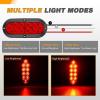 imageGOOACC 6Inch Oval Tail Light 2PCS Red 10LED Brake Stop Turn Signals Lights Surface Mount IP67 Waterproof for Trailer Truck RV Tractor Lorry Camper Van