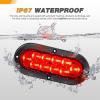 imageGOOACC 6Inch Oval Tail Light 2PCS Red 10LED Brake Stop Turn Signals Lights Surface Mount IP67 Waterproof for Trailer Truck RV Tractor Lorry Camper Van