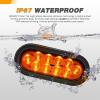 imageGOOACC 6Inch Oval Trailer Tail Light 2PCS 10LED White Reverse Back Up Lights wSurface Mount Grommets Plugs IP67 Waterproof for Truck RV TractorAmber 2Pcs