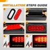 imageGOOACC 6Inch Oval Trailer Tail Light 2PCS 10LED White Reverse Back Up Lights wSurface Mount Grommets Plugs IP67 Waterproof for Truck RV TractorRed 2Pcs