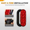 imageGOOACC 6Inch Oval Trailer Tail Light 2PCS 10LED White Reverse Back Up Lights wSurface Mount Grommets Plugs IP67 Waterproof for Truck RV TractorRed 2Pcs