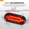 imageGOOACC 6Inch Oval Trailer Tail Light 2PCS 10LED White Reverse Back Up Lights wSurface Mount Grommets Plugs IP67 Waterproof for Truck RV TractorRed 2Pcs