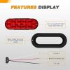 imageGOOACC 6Inch Oval Trailer Tail Light 2PCS 10LED White Reverse Back Up Lights wSurface Mount Grommets Plugs IP67 Waterproof for Truck RV TractorRed 4Pcs