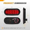imageGOOACC 6Inch Oval Trailer Tail Light 2PCS 10LED White Reverse Back Up Lights wSurface Mount Grommets Plugs IP67 Waterproof for Truck RV TractorRed 4Pcs