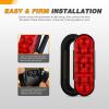 imageGOOACC 6Inch Oval Trailer Tail Light 2PCS 10LED White Reverse Back Up Lights wSurface Mount Grommets Plugs IP67 Waterproof for Truck RV TractorRed 4Pcs