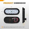 imageGOOACC 6Inch Oval Trailer Tail Light 2PCS 10LED White Reverse Back Up Lights wSurface Mount Grommets Plugs IP67 Waterproof for Truck RV TractorWhite 2Pcs