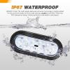 imageGOOACC 6Inch Oval Trailer Tail Light 2PCS 10LED White Reverse Back Up Lights wSurface Mount Grommets Plugs IP67 Waterproof for Truck RV TractorWhite 4Pcs