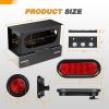 imageGOOACC Square LED Trailer Light Kit 2PCS Stop Brake Turn Signals Tail Side Marker License Plate Lights IP68 Submersible for 12V Boat Camper RV Truck SnowmobileTrailer Light Boxes Kit Red Marker Lights