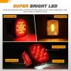 imageGOOACC Square LED Trailer Light Kit 2PCS Stop Brake Turn Signals Tail Side Marker License Plate Lights IP68 Submersible for 12V Boat Camper RV Truck SnowmobileSquare Led Trailer Light