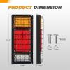 imageGOOACC Square LED Trailer Light Kit 2PCS Stop Brake Turn Signals Tail Side Marker License Plate Lights IP68 Submersible for 12V Boat Camper RV Truck Snowmobile40Led Trailer Tail Light