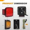 imageGOOACC Square LED Trailer Light Kit 2PCS Stop Brake Turn Signals Tail Side Marker License Plate Lights IP68 Submersible for 12V Boat Camper RV Truck SnowmobileSquare Led Trailer Light