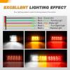 imageGOOACC Square LED Trailer Light Kit 2PCS Stop Brake Turn Signals Tail Side Marker License Plate Lights IP68 Submersible for 12V Boat Camper RV Truck Snowmobile20Led Trailer Tail Light