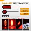 imageGOOACC Square LED Trailer Light Kit 2PCS Stop Brake Turn Signals Tail Side Marker License Plate Lights IP68 Submersible for 12V Boat Camper RV Truck SnowmobileTrailer Light Boxes Kit Red Marker Lights