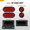 imageGOOACC Square LED Trailer Light Kit 2PCS Stop Brake Turn Signals Tail Side Marker License Plate Lights IP68 Submersible for 12V Boat Camper RV Truck SnowmobileTrailer Light Boxes Kit Red Marker Lights