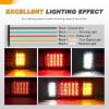 imageGOOACC Square LED Trailer Light Kit 2PCS Stop Brake Turn Signals Tail Side Marker License Plate Lights IP68 Submersible for 12V Boat Camper RV Truck Snowmobile40Led Trailer Tail Light