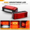 imageGOOACC Square LED Trailer Light Kit 2PCS Stop Brake Turn Signals Tail Side Marker License Plate Lights IP68 Submersible for 12V Boat Camper RV Truck SnowmobileRectangular Led Trailer Light
