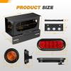 imageGOOACC Square LED Trailer Light Kit 2PCS Stop Brake Turn Signals Tail Side Marker License Plate Lights IP68 Submersible for 12V Boat Camper RV Truck SnowmobileTrailer Light Boxes Kit Amber Marker Lights