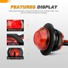 imageGOOACC 34 Inch Bullet Side Marker Light 10PCS Red Round Clearance LED Front Rear Indicator Lights for Trailer Van Caravan Boat Truck RV Car BusRed