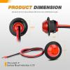 imageGOOACC 34 Inch Bullet Side Marker Light 10PCS Red Round Clearance LED Front Rear Indicator Lights for Trailer Van Caravan Boat Truck RV Car BusRed