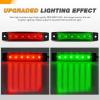 imageGOOACC 38Inch Side Marker Light 10PCS 6LED Amber Trailer Camper Clearance Marine Boat Navigation Port Starboard Indicator Lights for 12V DC Kayak Sailboat Yacht Truck RVred green