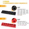 imageGOOACC 38quot Magnetic Socket Organizer 2 Pieces Metric ampamp SAE Socket Drive Holders 38 inch Socket Organizer Tray Holds 56 Standard Sockets for Toolboxes12 SAE  Metric