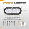 imageGOOACC 6Inch Oval Tail Light 2PCS White 10LED Reverse Back Up Lights Surface Mount IP67 Waterproof for Trailer Truck RV Tractor Lorry Camper Van