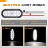 imageGOOACC 6Inch Oval Tail Light 2PCS White 10LED Reverse Back Up Lights Surface Mount IP67 Waterproof for Trailer Truck RV Tractor Lorry Camper Van