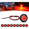 imageGOOACC 34 Inch Bullet Side Marker Light 10PCS Red Round Clearance LED Front Rear Indicator Lights for Trailer Van Caravan Boat Truck RV Car BusRed