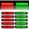 imageGOOACC 38Inch Side Marker Light 10PCS 6LED Amber Trailer Camper Clearance Marine Boat Navigation Port Starboard Indicator Lights for 12V DC Kayak Sailboat Yacht Truck RVred green
