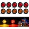 imageGOOACC LED Fender Pedestal Light 2PCS 14 Diodes Red Amber Pre Wired Trailer Truck Front Rear Clearance Lights for Heavy Duty Mack Kenworth FreightlinerRedAmber 10PCS