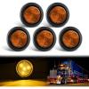 imageGOOACC LED Fender Pedestal Light 2PCS 14 Diodes Red Amber Pre Wired Trailer Truck Front Rear Clearance Lights for Heavy Duty Mack Kenworth FreightlinerAmber 5PCS