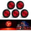 imageGOOACC LED Fender Pedestal Light 2PCS 14 Diodes Red Amber Pre Wired Trailer Truck Front Rear Clearance Lights for Heavy Duty Mack Kenworth FreightlinerRed 5PCS