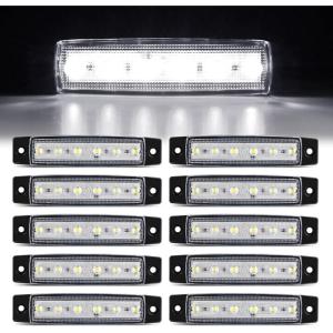 imageGOOACC 38Inch Side Marker Light 10PCS 6LED Amber Trailer Camper Clearance Marine Boat Navigation Port Starboard Indicator Lights for 12V DC Kayak Sailboat Yacht Truck RVwhite
