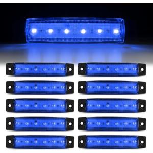 imageGOOACC 38Inch Side Marker Light 10PCS 6LED Amber Trailer Camper Clearance Marine Boat Navigation Port Starboard Indicator Lights for 12V DC Kayak Sailboat Yacht Truck RVblue
