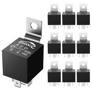 imageGOOACC 6 Pack Automotive Relay Harness Set 5Pin 3040A 12V SPDT with Interlocking Relay Socket and Harnesses2 Years WarrantyRelay Socket 10 Pack