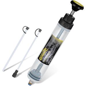 imageGOOACC Oil Extractor Pump Automotive Fluid Extractor with Hose Oil Change Syringe Vacuum Pump Extractor 200CC Manual Brake Fluid Extractor for Car Engine Oil Transfer Suction Extraction Fill 021QT500CC