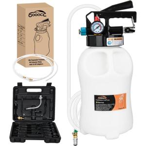 imageGOOACC Transmission Fluid Pump Kit 10L Automotive Pneumatic Oil Fluid Extractor ATF Refill Dispenser Transfer Pump with 15 ATF Filler Adapters 26 Gal 2 Way Vacuum Fluid Evacuator Oil Change Tool Set10L Pneumatic