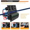 imageGOOACC  Gang Rocker Switch Panel with USB Charger and Cigar Lighter 12V 24V Toggle Switch ON Off Rocker Switch Blue with Night Glow Stickers for Cars Rvs Trucks2 Years WarrantyGreen