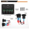 imageGOOACC  Gang Rocker Switch Panel with USB Charger and Cigar Lighter 12V 24V Toggle Switch ON Off Rocker Switch Blue with Night Glow Stickers for Cars Rvs Trucks2 Years WarrantyGreen