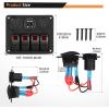 imageGOOACC  Gang Rocker Switch Panel with USB Charger and Cigar Lighter 12V 24V Toggle Switch ON Off Rocker Switch Blue with Night Glow Stickers for Cars Rvs Trucks2 Years WarrantyRed