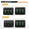 imageGOOACC 3 Gang Rocker Switch Panel Aluminum 5 Pin ON Off Toggle Switch Panel LED Light Bar Switch SPST 12V 24V Blue Switches for Marine Boats Cars ATVs UTVs2 Years WarrantyGreen